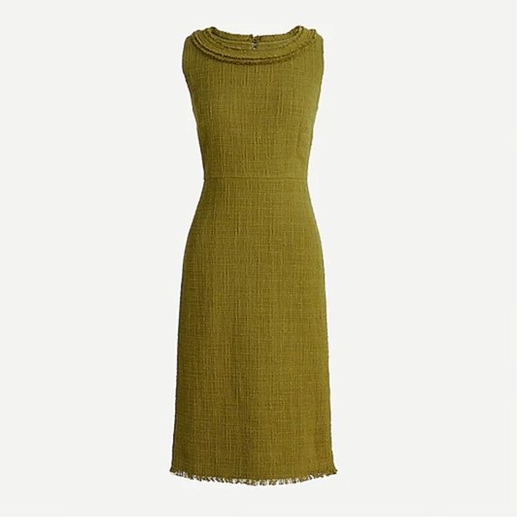 J. Crew sheath dress in textured fringe tweed - Style A0454 - Picture 1 of 11